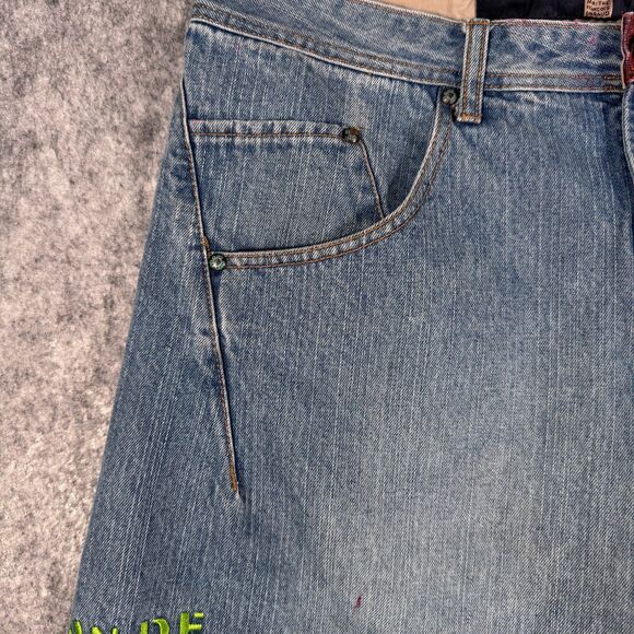 Marithe Francois Girbaud Shorts Mens Size 34 Blue Jean Baggy Jorts Vintage Y2K - Picture 6 of 16